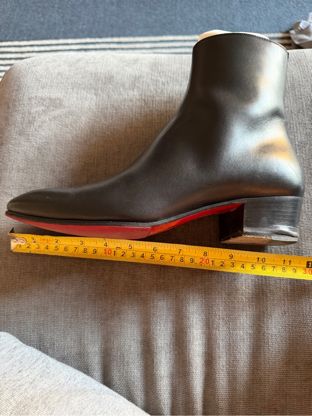 Christian Louboutin Black Leather Ankle Boots with Side Zip - Picture 7 of 7